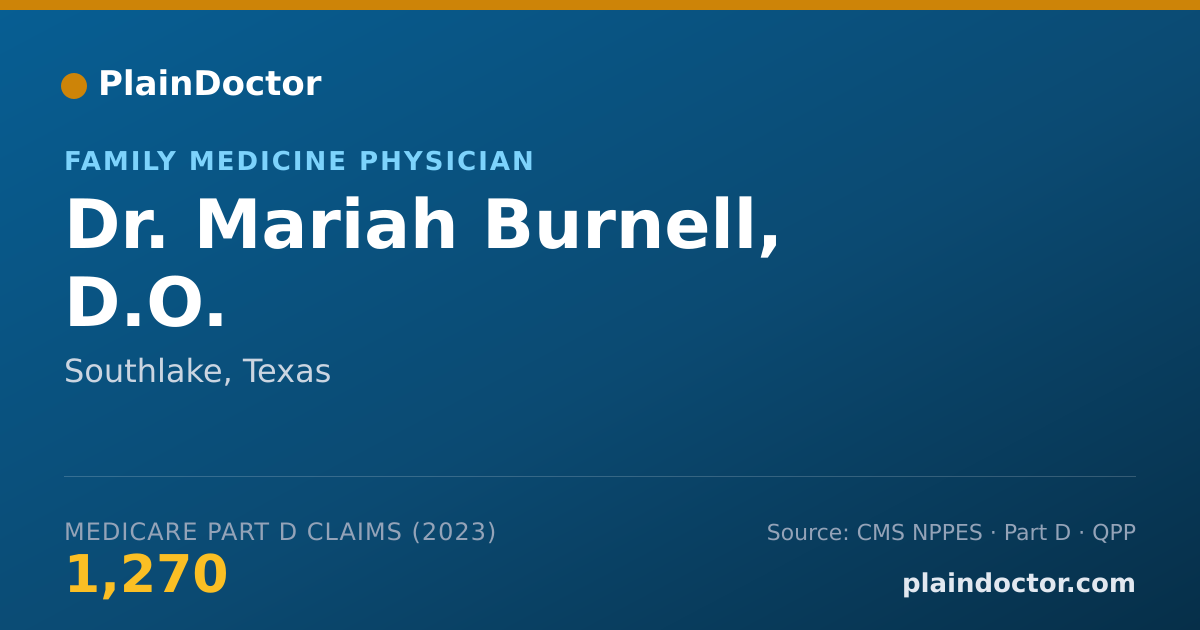 Shareable card for Mariah Burnell, D.O. - Family Medicine Physician, Southlake, TX