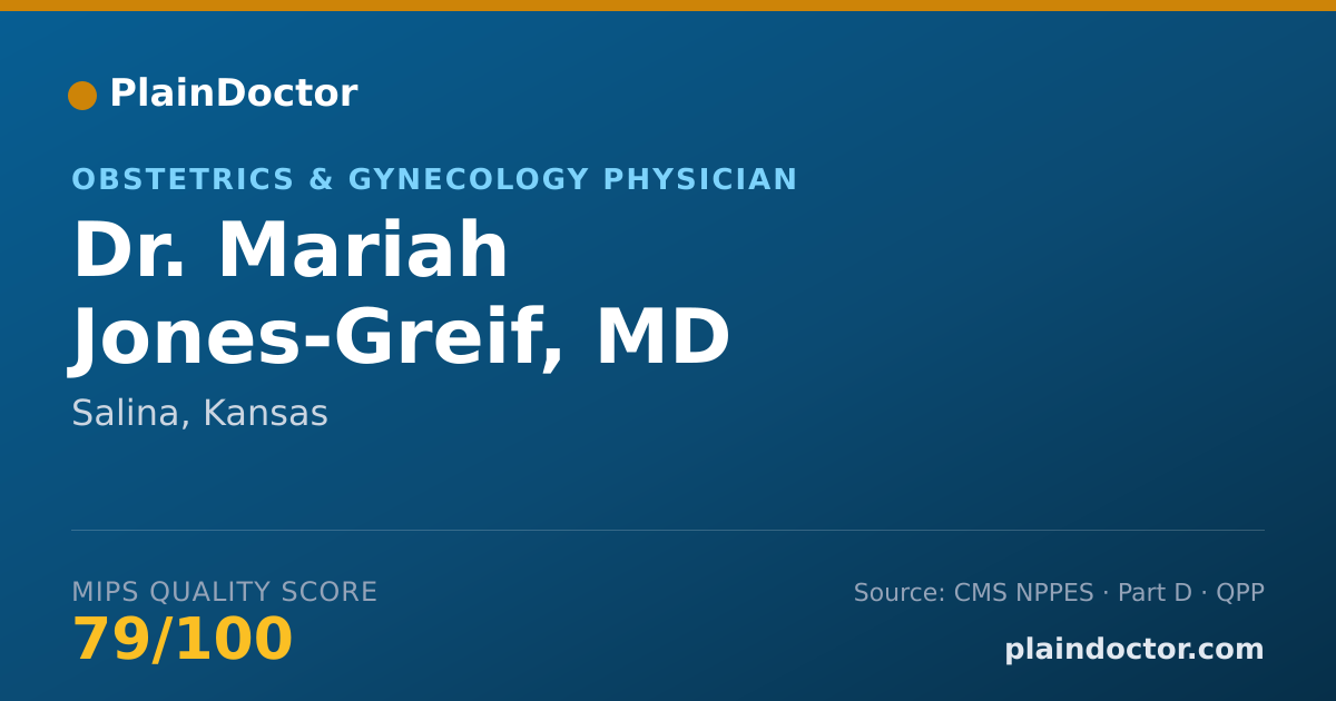 Shareable card for Mariah Jones-Greif, MD - Obstetrics & Gynecology Physician, Salina, KS