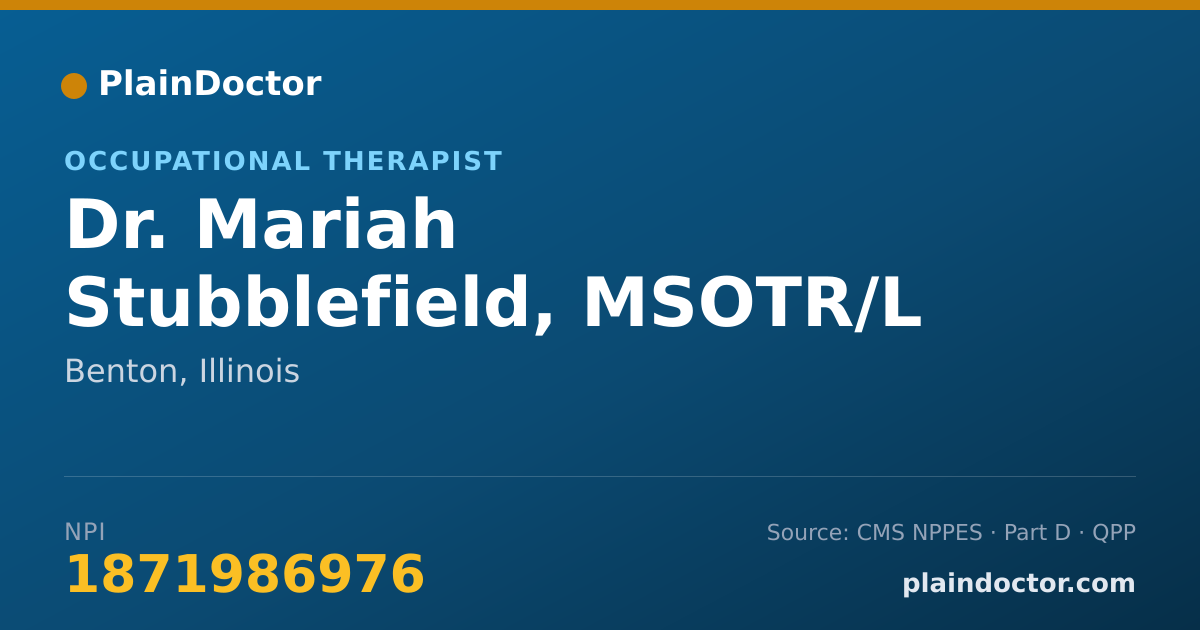 Shareable card for Mariah Stubblefield, MSOTR/L - Occupational Therapist, Benton, IL