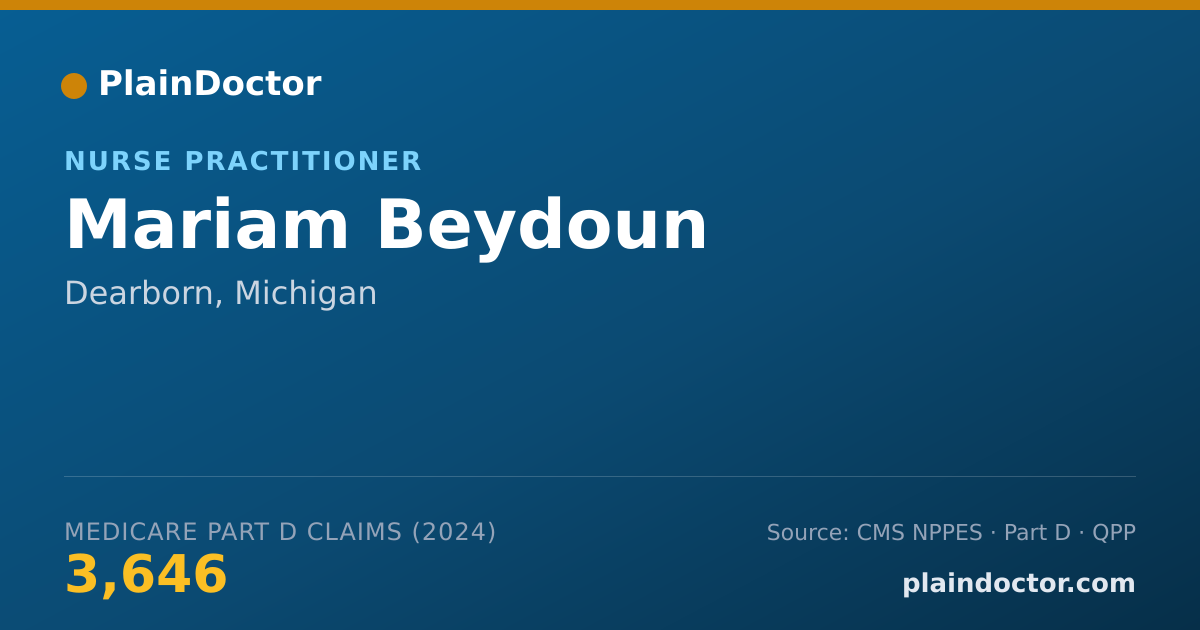 Shareable card for Mariam Beydoun - Nurse Practitioner, Dearborn, MI