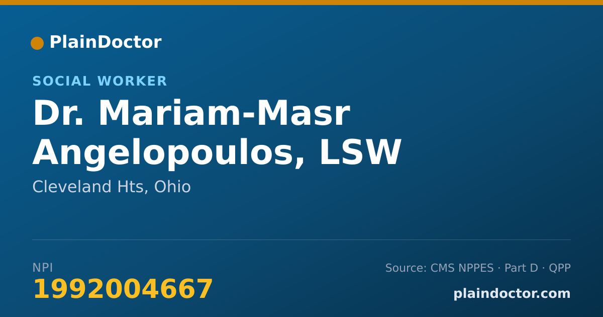 Shareable card for Mariam-Masr Angelopoulos, LSW - Social Worker, Cleveland Hts, OH
