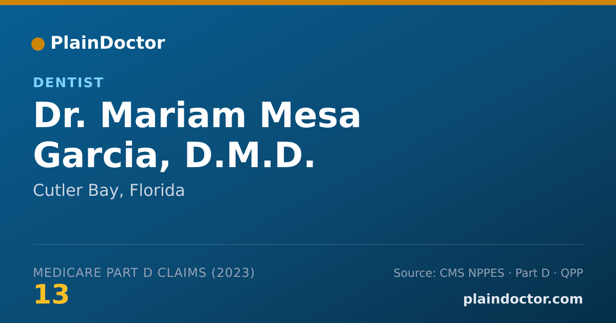 Shareable card for Mariam Mesa Garcia, D.M.D. - Dentist, Cutler Bay, FL