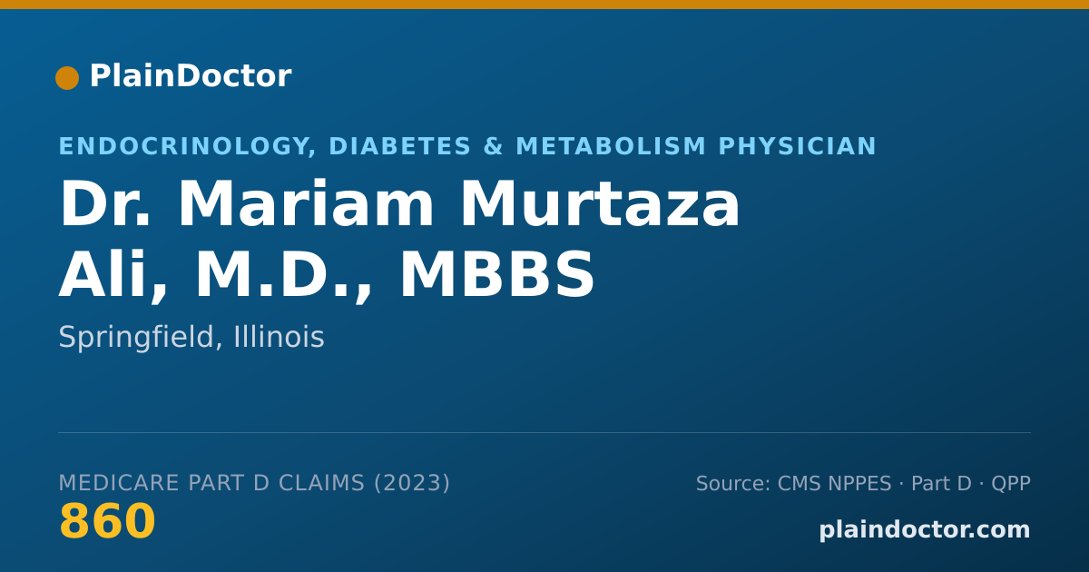 Shareable card for Mariam Murtaza Ali, M.D., MBBS - Endocrinology, Diabetes & Metabolism Physician, Springfield, IL