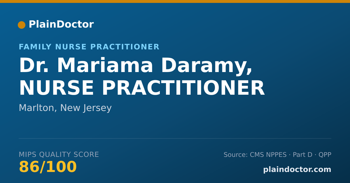 Shareable card for Mariama Daramy, NURSE PRACTITIONER - Family Nurse Practitioner, Marlton, NJ