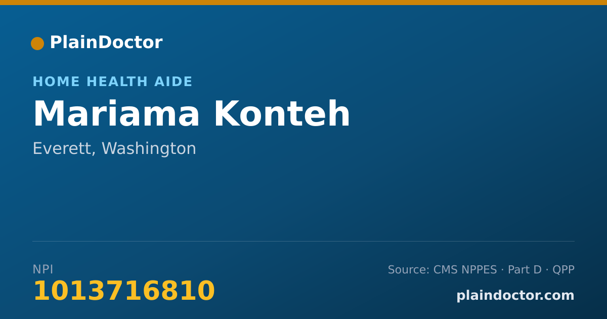 Shareable card for Mariama Konteh - Home Health Aide, Everett, WA