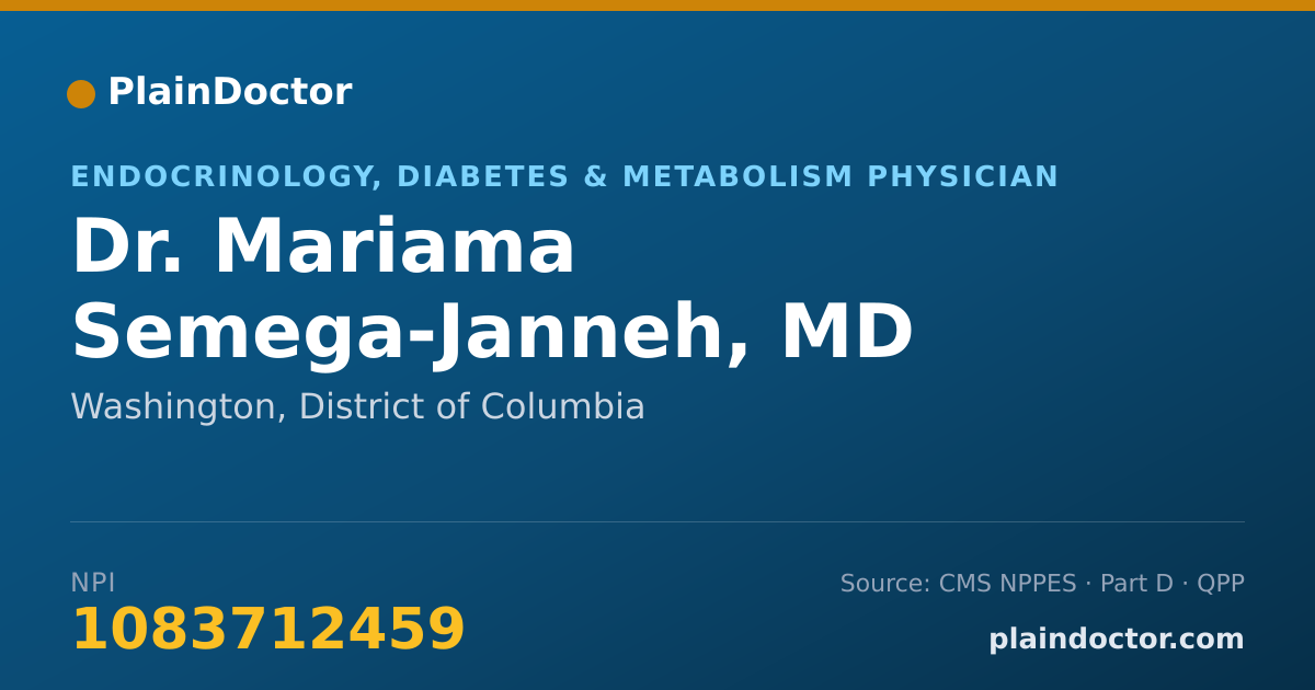 Shareable card for Mariama Semega-Janneh, MD - Endocrinology, Diabetes & Metabolism Physician, Washington, DC