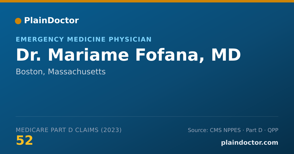 Shareable card for Mariame Fofana, MD - Emergency Medicine Physician, Boston, MA