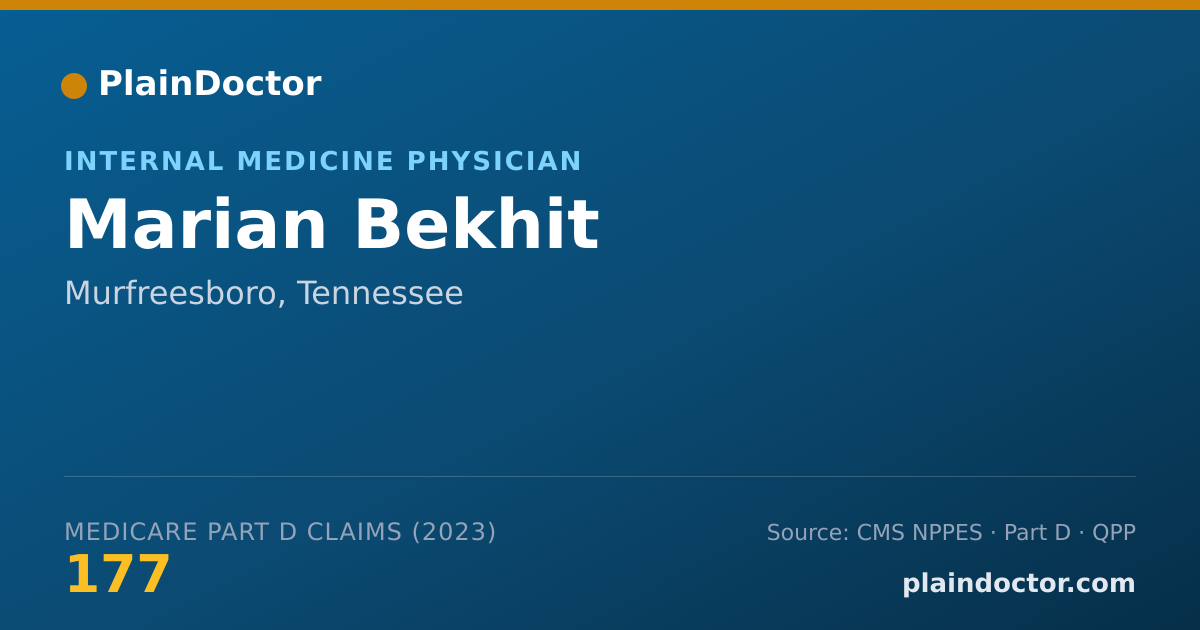 Shareable card for Marian Bekhit - Internal Medicine Physician, Murfreesboro, TN