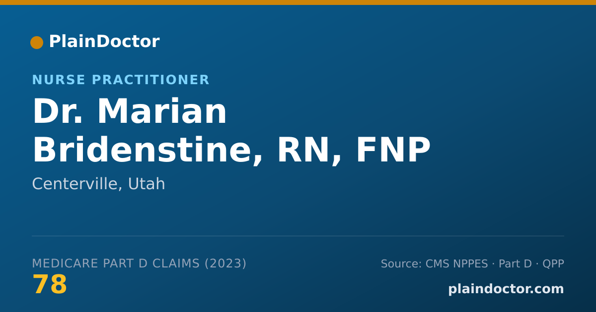 Shareable card for Marian Bridenstine, RN, FNP - Nurse Practitioner, Centerville, UT