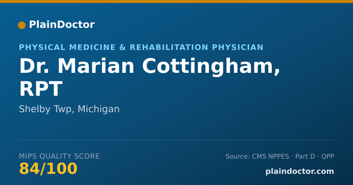 Shareable card for Marian Cottingham, RPT - Physical Medicine & Rehabilitation Physician, Shelby Twp, MI