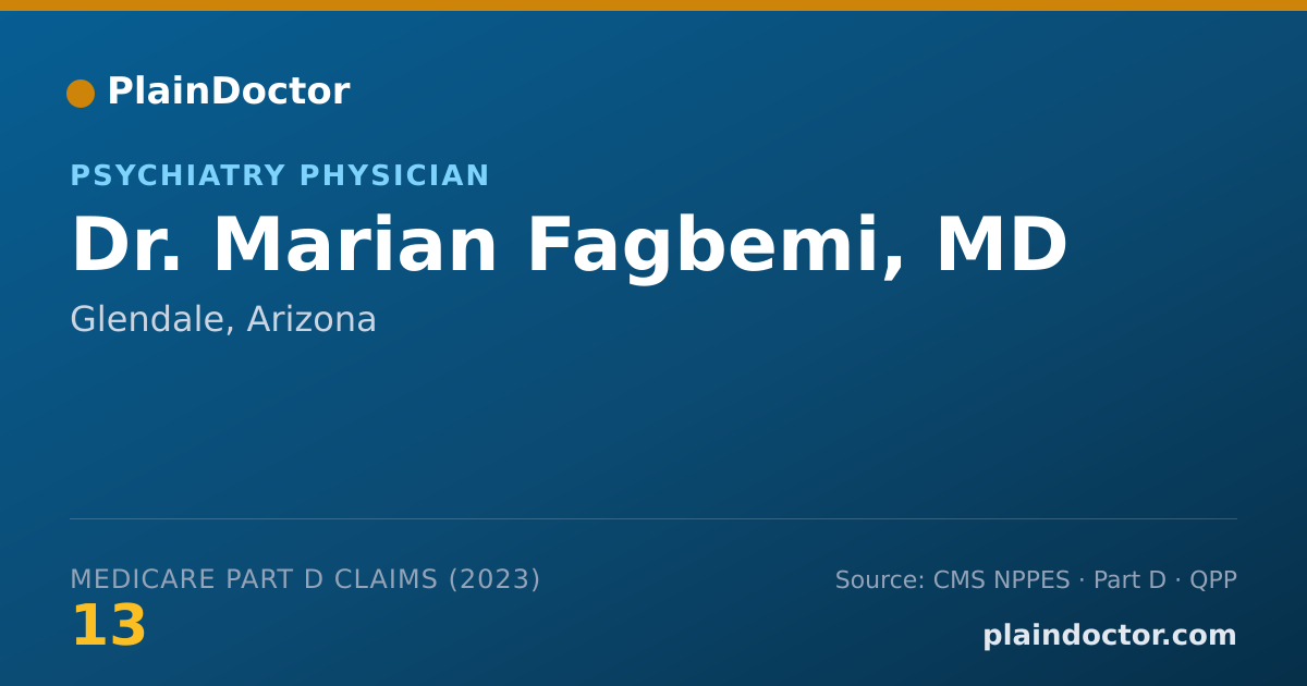 Shareable card for Marian Fagbemi, MD - Psychiatry Physician, Glendale, AZ
