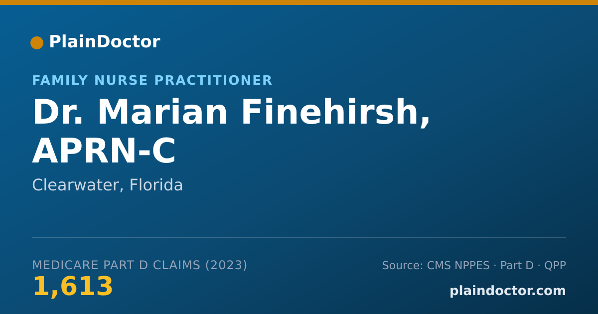 Shareable card for Marian Finehirsh, APRN-C - Family Nurse Practitioner, Clearwater, FL