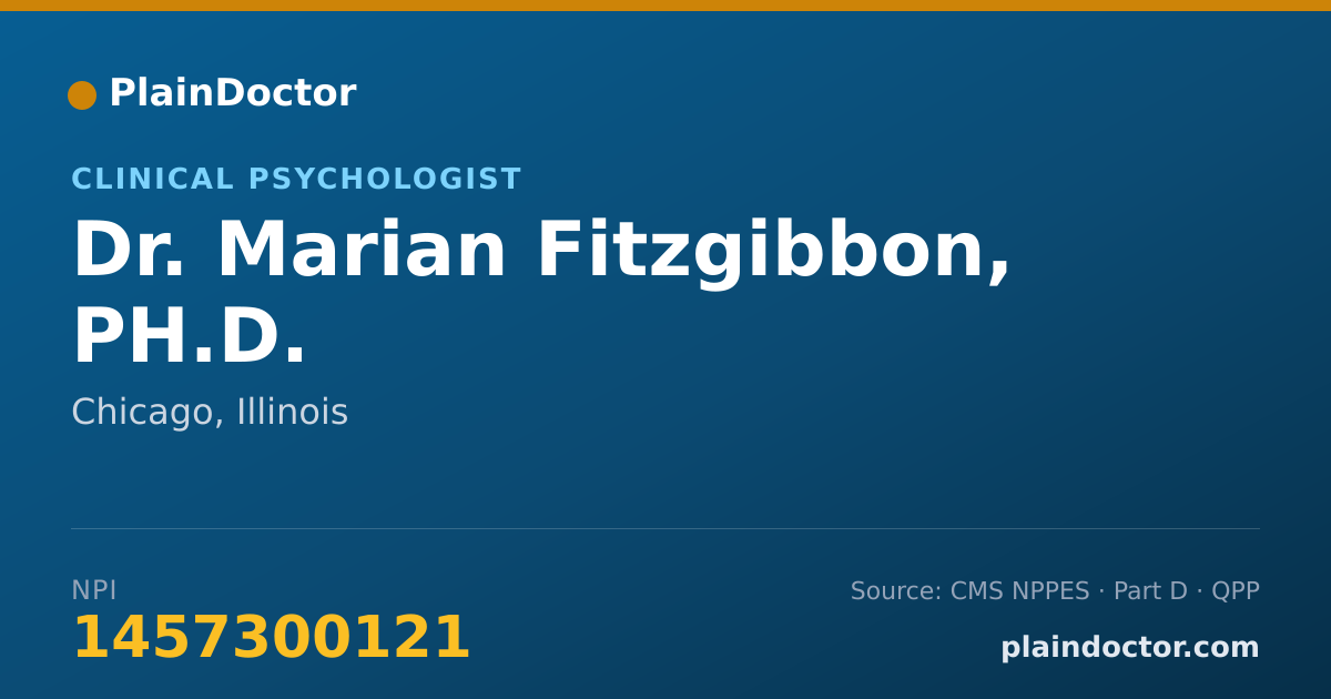 Shareable card for Marian Fitzgibbon, PH.D. - Clinical Psychologist, Chicago, IL