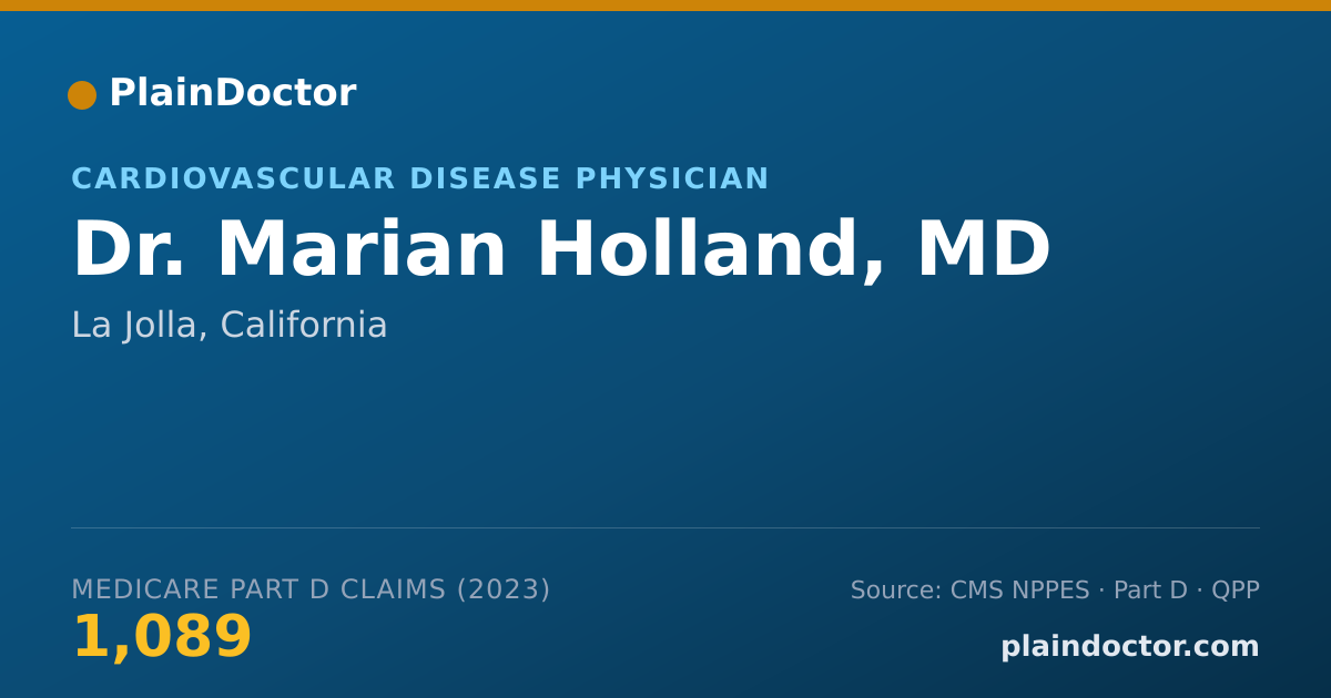 Shareable card for Marian Holland, MD - Cardiovascular Disease Physician, La Jolla, CA