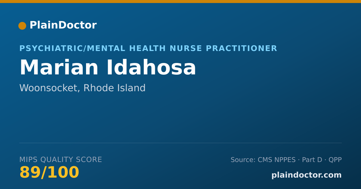 Shareable card for Marian Idahosa - Psychiatric/Mental Health Nurse Practitioner, Woonsocket, RI