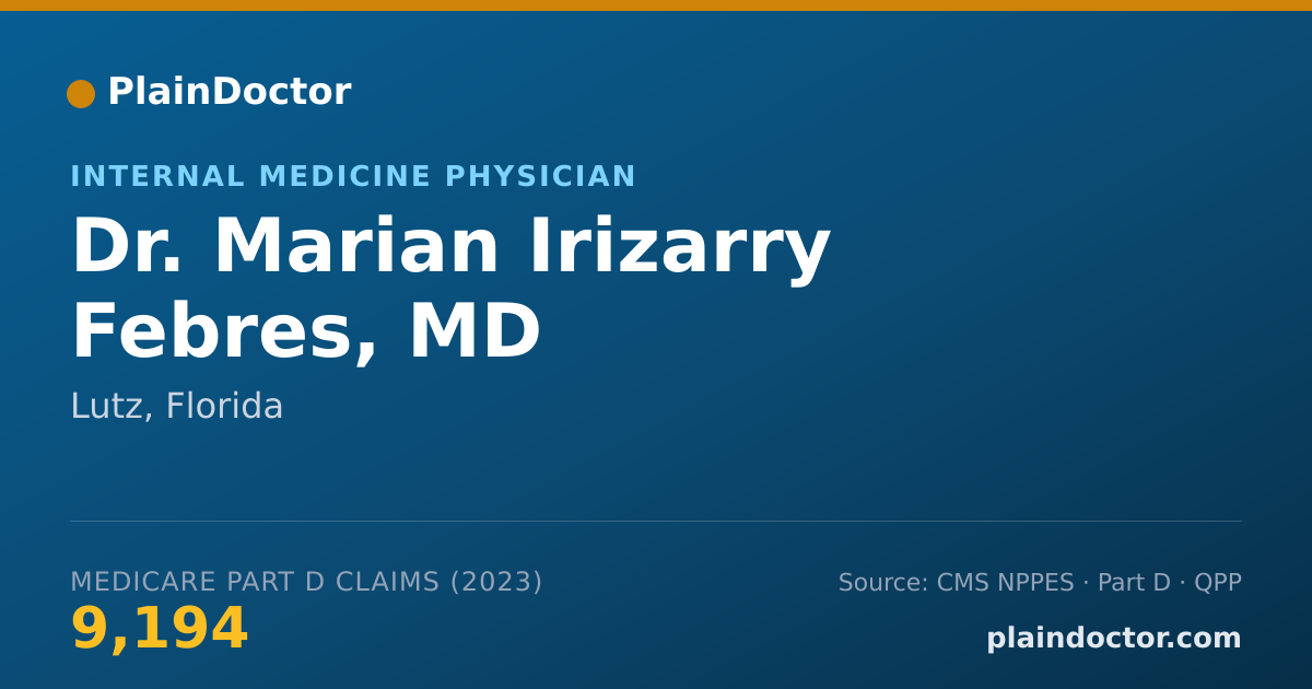 Shareable card for Marian Irizarry Febres, MD - Internal Medicine Physician, Lutz, FL
