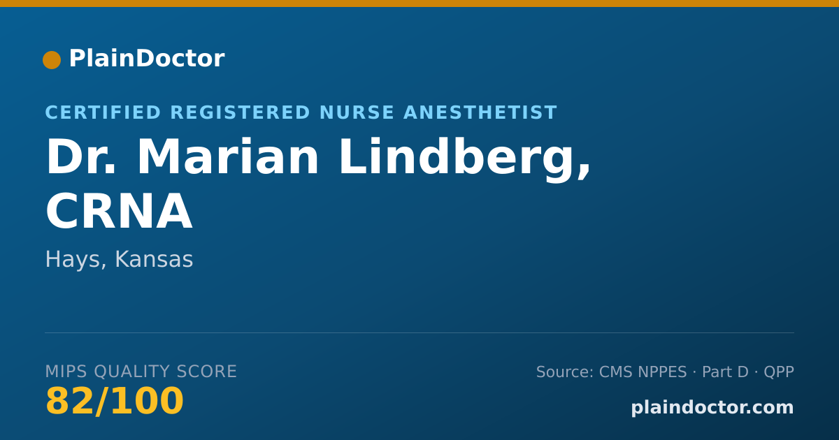 Shareable card for Marian Lindberg, CRNA - Certified Registered Nurse Anesthetist, Hays, KS