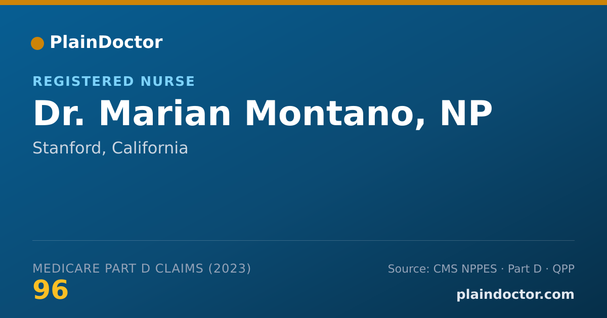 Shareable card for Marian Montano, NP - Registered Nurse, Stanford, CA