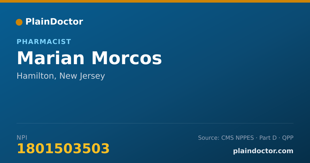 Shareable card for Marian Morcos - Pharmacist, Hamilton, NJ