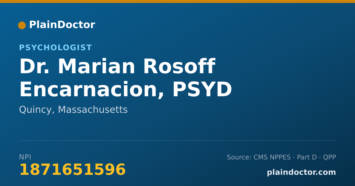 Shareable card for Marian Rosoff Encarnacion, PSYD - Psychologist, Quincy, MA