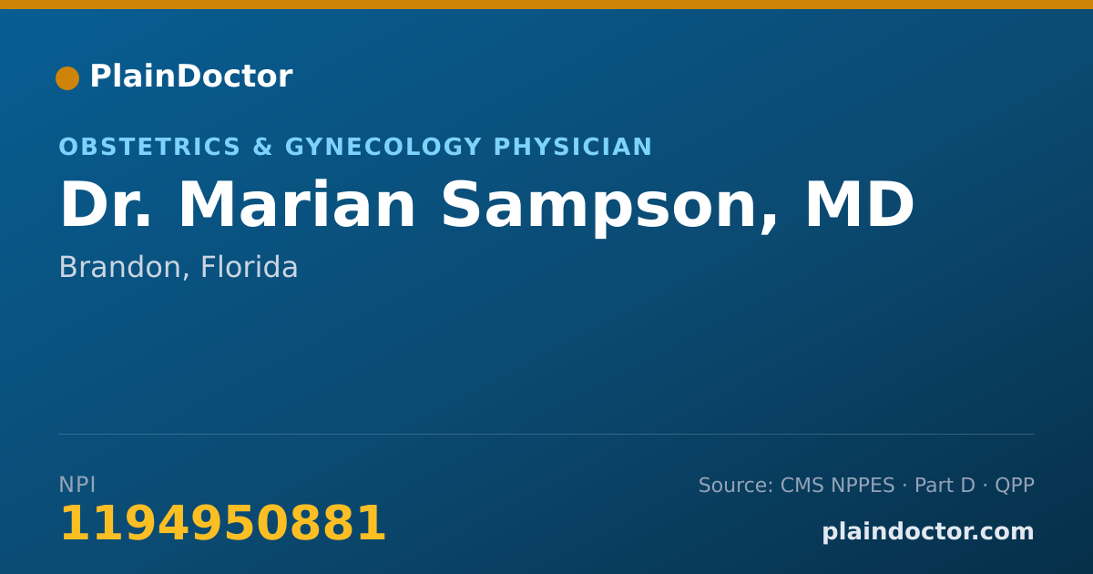 Shareable card for Marian Sampson, MD - Obstetrics & Gynecology Physician, Brandon, FL