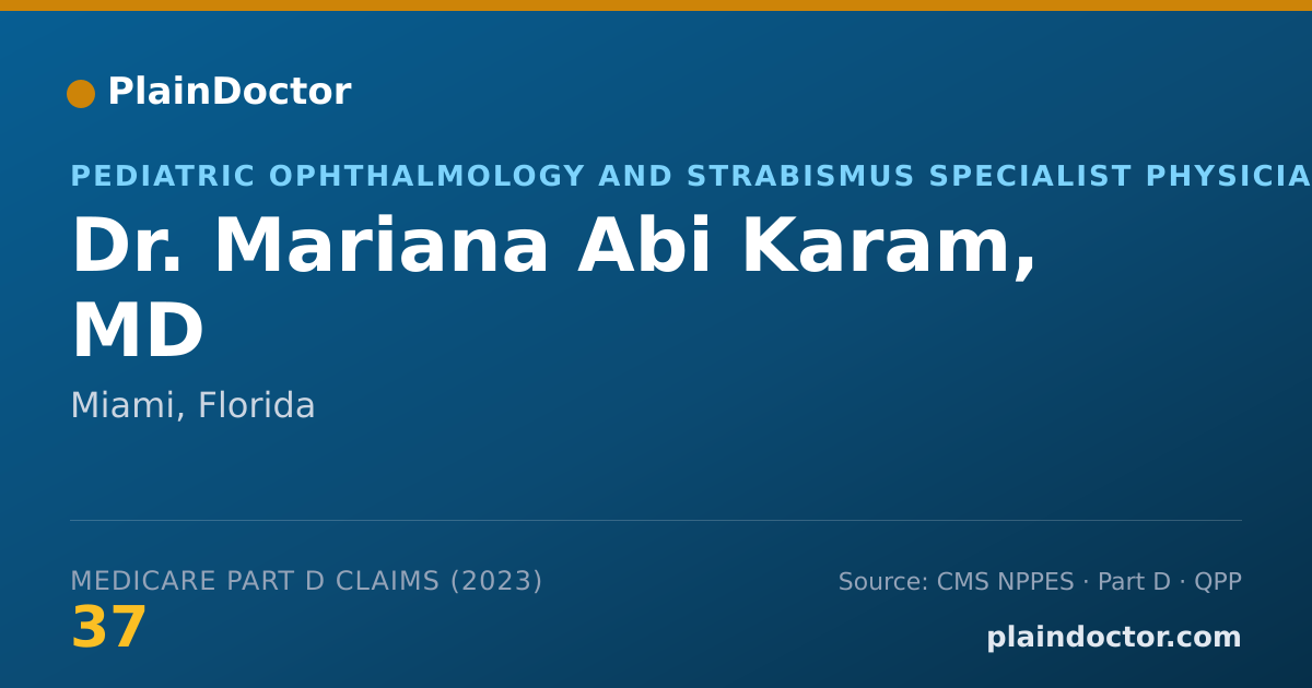 Shareable card for Mariana Abi Karam, MD - Pediatric Ophthalmology and Strabismus Specialist Physician, Miami, FL