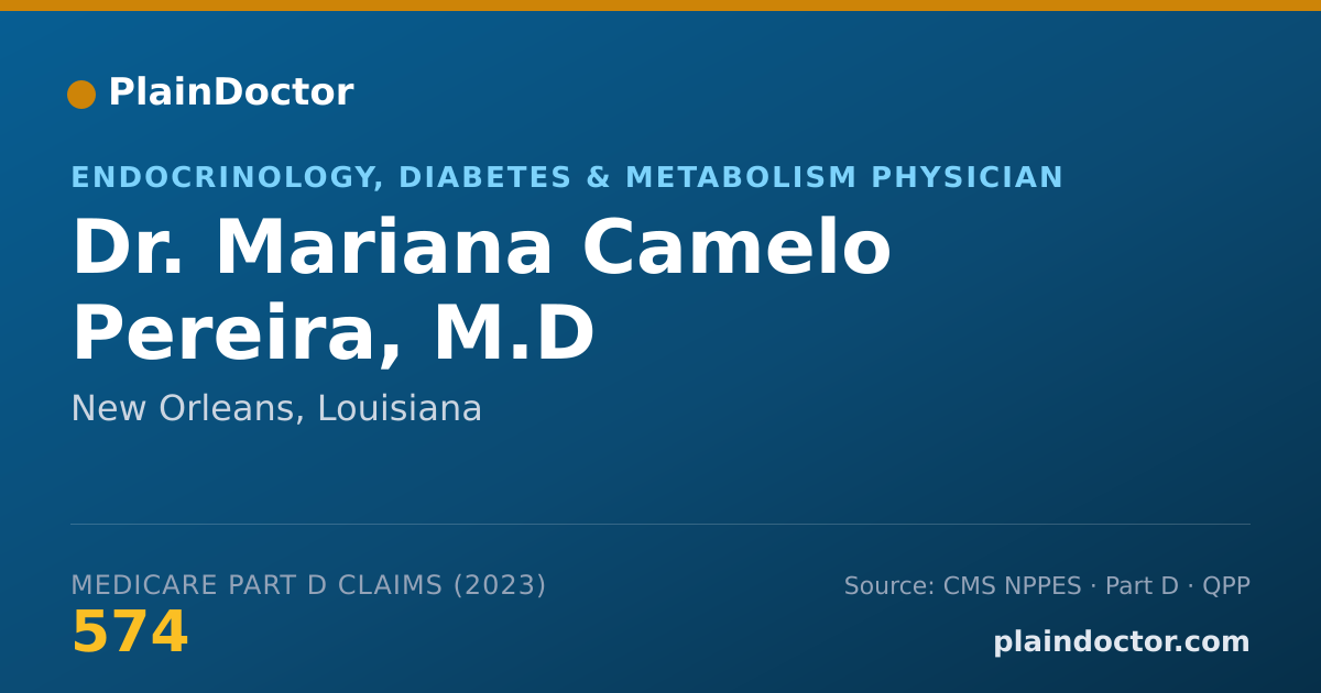Shareable card for Mariana Camelo Pereira, M.D - Endocrinology, Diabetes & Metabolism Physician, New Orleans, LA
