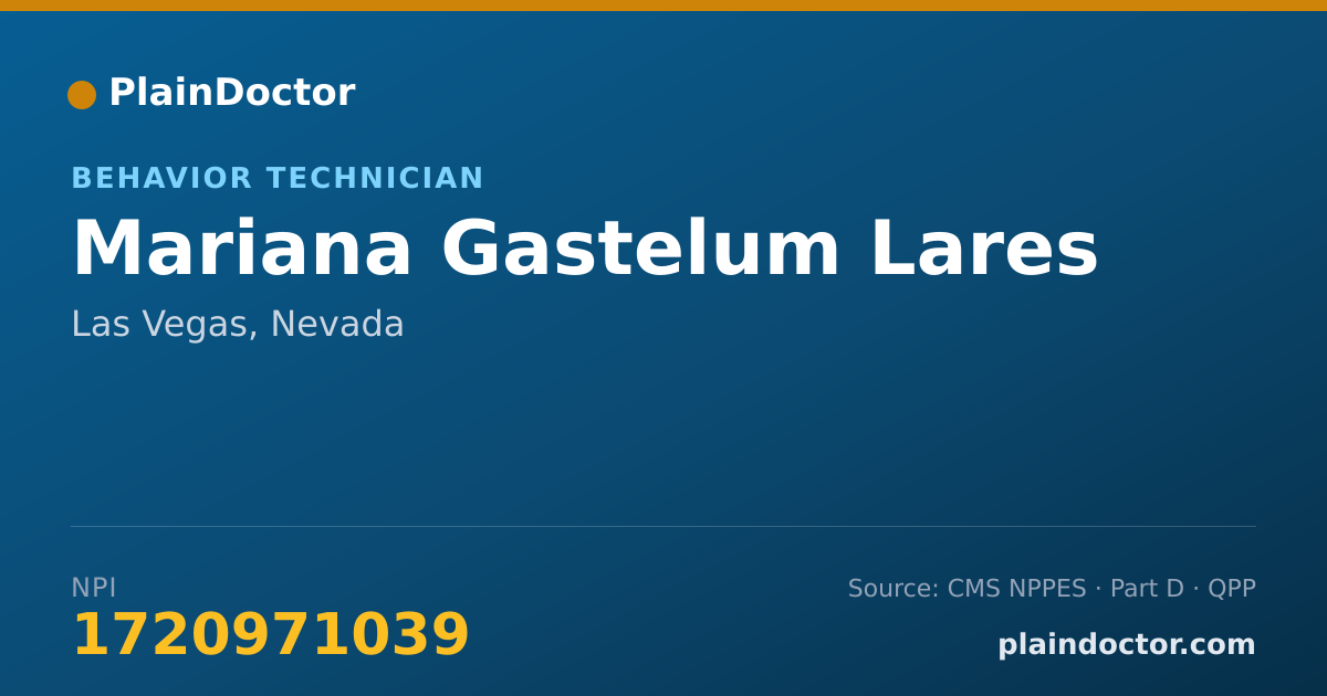 Shareable card for Mariana Gastelum Lares - Behavior Technician, Las Vegas, NV