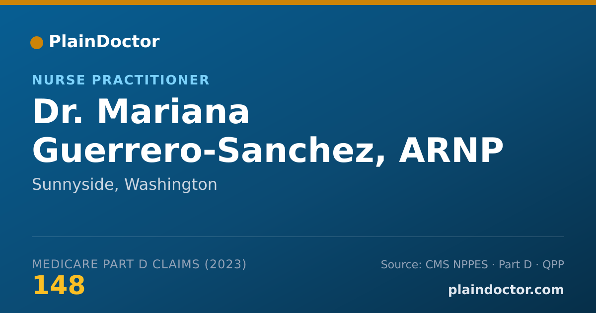 Shareable card for Mariana Guerrero-Sanchez, ARNP - Nurse Practitioner, Sunnyside, WA