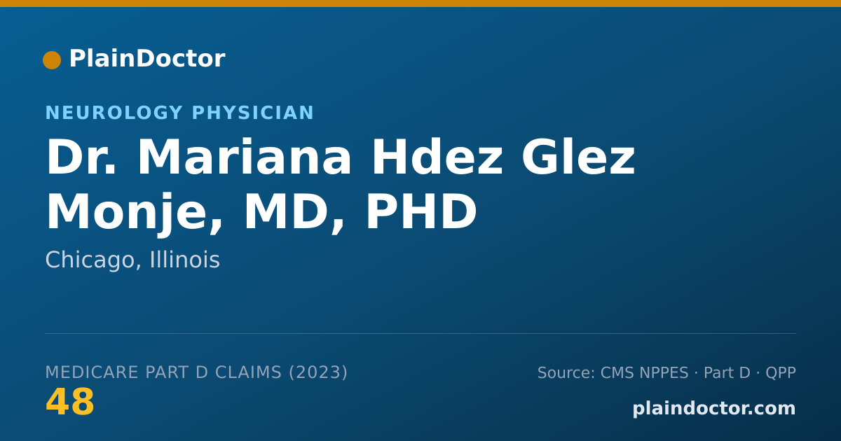 Shareable card for Mariana Hdez Glez Monje, MD, PHD - Neurology Physician, Chicago, IL