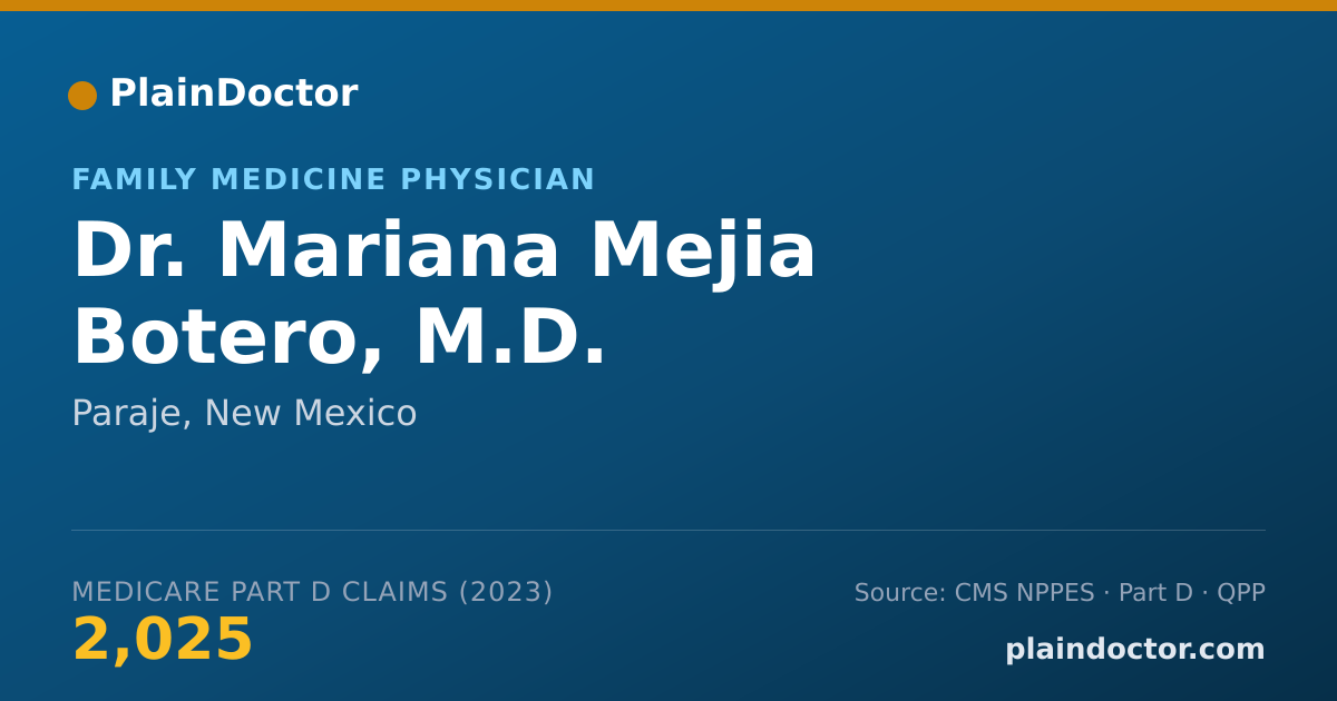 Shareable card for Mariana Mejia Botero, M.D. - Family Medicine Physician, Paraje, NM