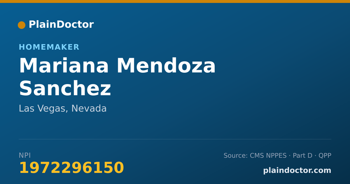 Shareable card for Mariana Mendoza Sanchez - Homemaker, Las Vegas, NV