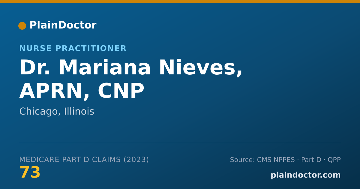 Shareable card for Mariana Nieves, APRN, CNP - Nurse Practitioner, Chicago, IL