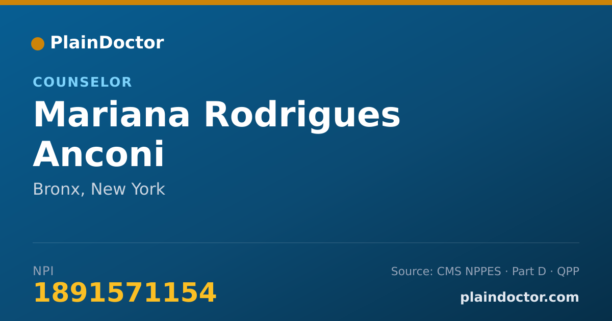 Shareable card for Mariana Rodrigues Anconi - Counselor, Bronx, NY