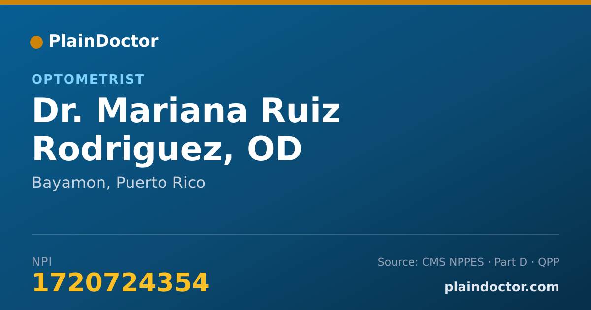 Shareable card for Mariana Ruiz Rodriguez, OD - Optometrist, Bayamon, PR
