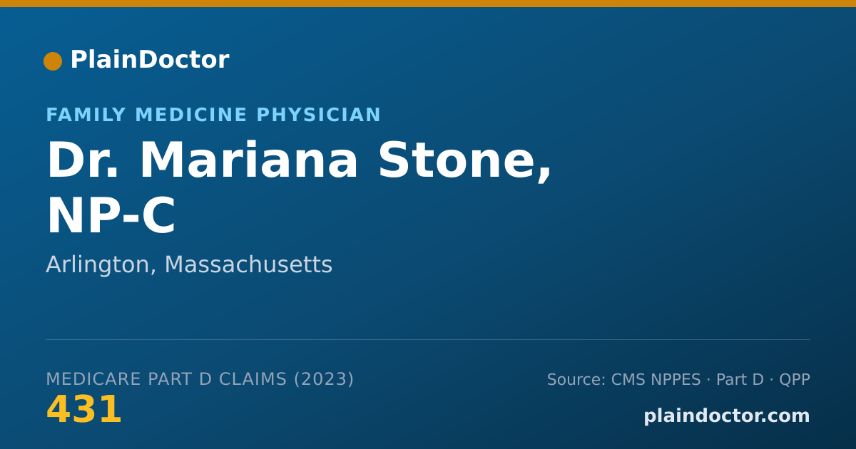 Shareable card for Mariana Stone, NP-C - Family Medicine Physician, Arlington, MA