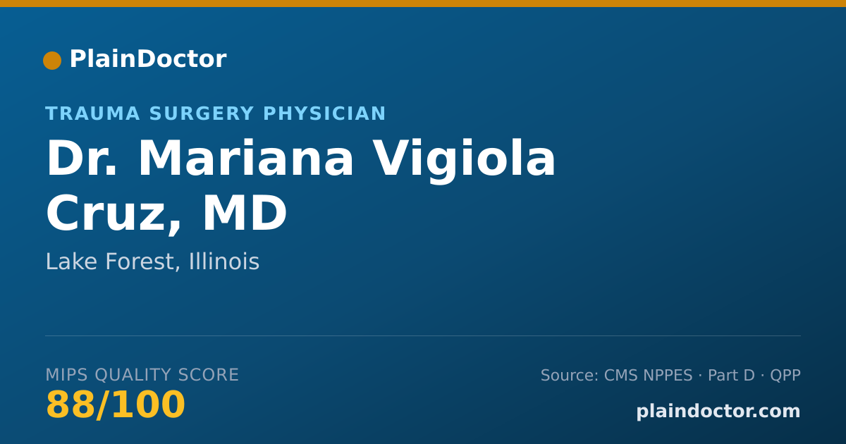 Shareable card for Mariana Vigiola Cruz, MD - Trauma Surgery Physician, Lake Forest, IL