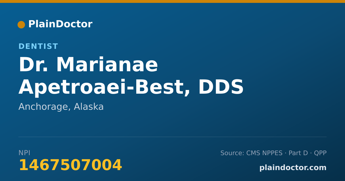 Shareable card for Marianae Apetroaei-Best, DDS - Dentist, Anchorage, AK