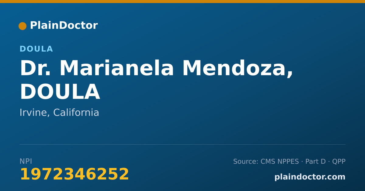 Shareable card for Marianela Mendoza, DOULA - Doula, Irvine, CA