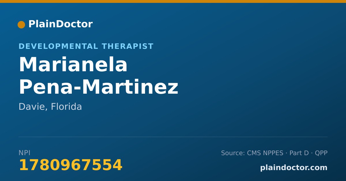 Shareable card for Marianela Pena-Martinez - Developmental Therapist, Davie, FL