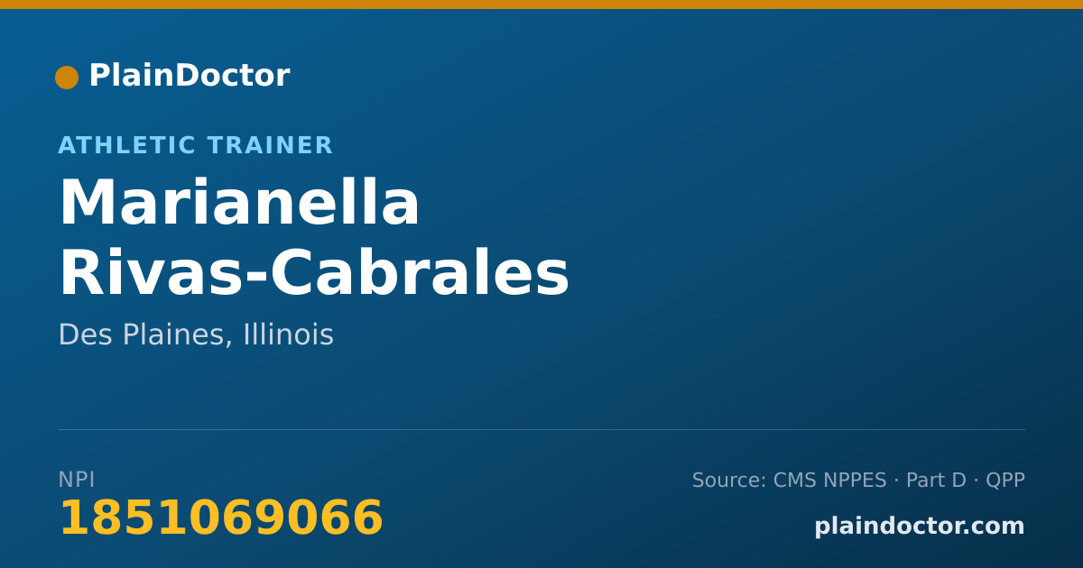 Shareable card for Marianella Rivas-Cabrales - Athletic Trainer, Des Plaines, IL