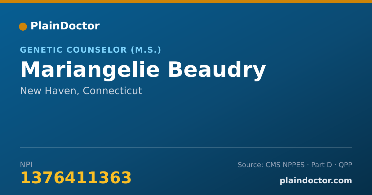 Shareable card for Mariangelie Beaudry - Genetic Counselor (M.S.), New Haven, CT