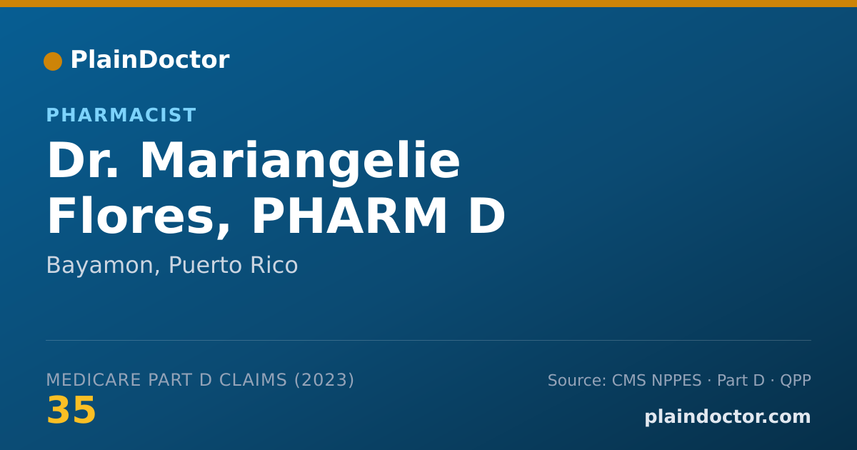 Shareable card for Mariangelie Flores, PHARM D - Pharmacist, Bayamon, PR
