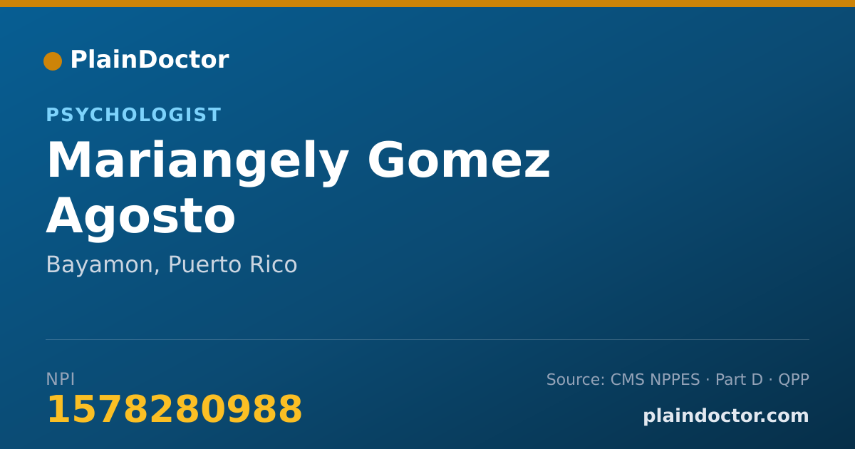 Shareable card for Mariangely Gomez Agosto - Psychologist, Bayamon, PR