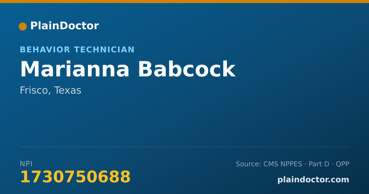 Shareable card for Marianna Babcock - Behavior Technician, Frisco, TX