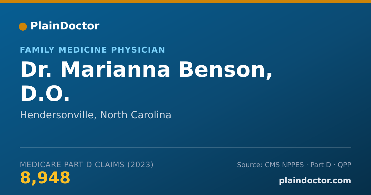 Shareable card for Marianna Benson, D.O. - Family Medicine Physician, Hendersonville, NC