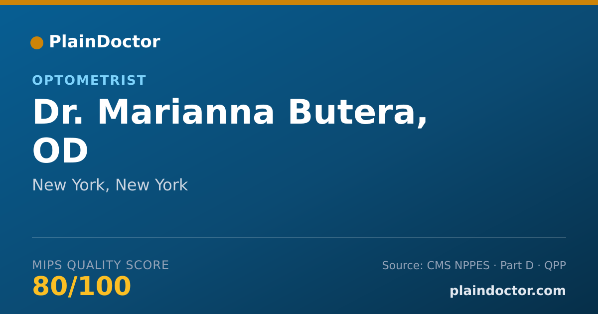 Shareable card for Marianna Butera, OD - Optometrist, New York, NY