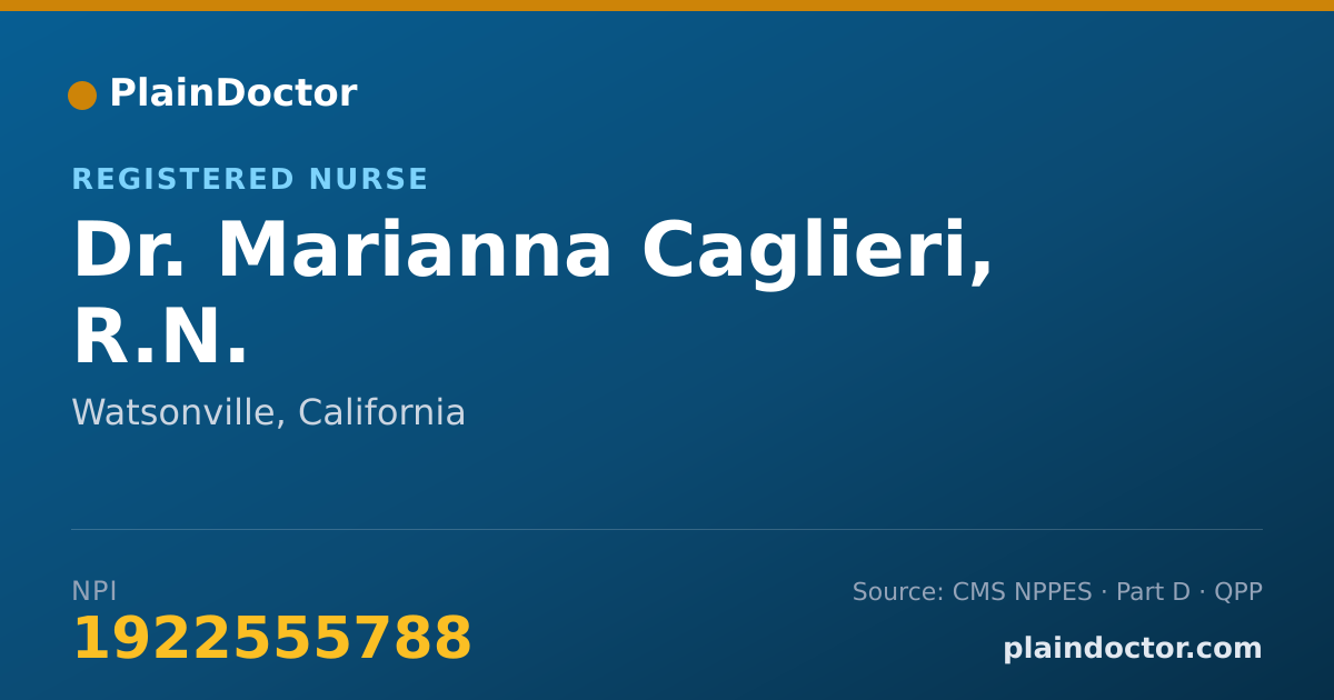 Shareable card for Marianna Caglieri, R.N. - Registered Nurse, Watsonville, CA