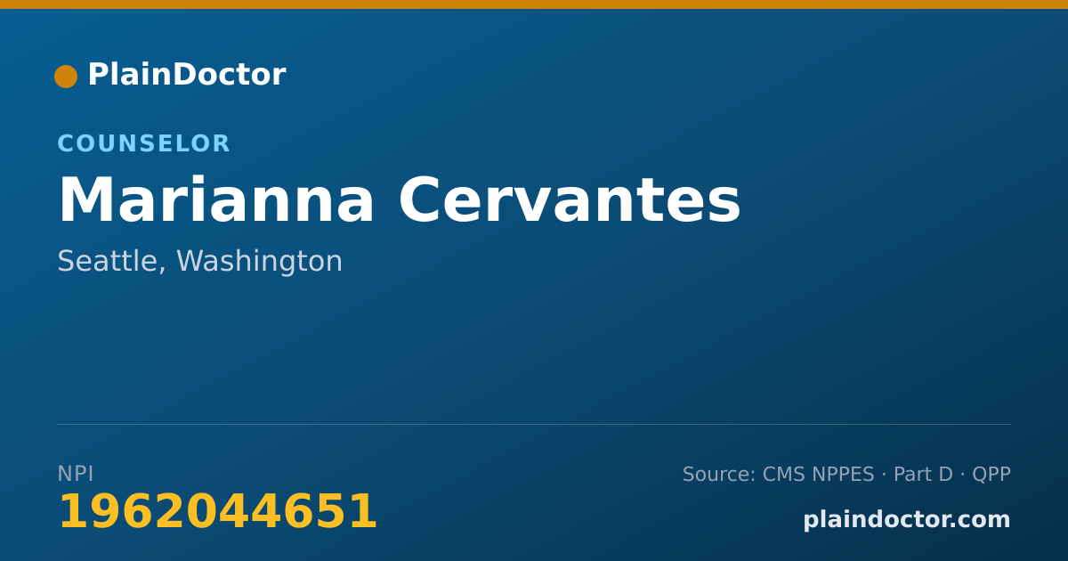 Shareable card for Marianna Cervantes - Counselor, Seattle, WA