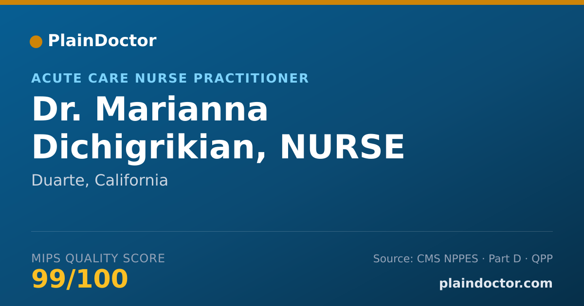 Shareable card for Marianna Dichigrikian, NURSE PRACTITIONER - Acute Care Nurse Practitioner, Duarte, CA